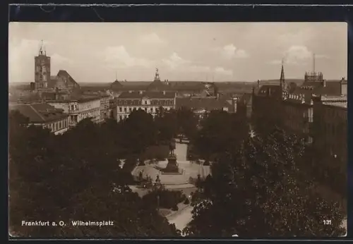 AK Frankfurt a. O., Wilhelmsplatz aus der Vogelschau