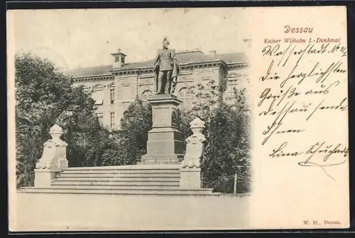 AK Dessau, Kaiser Wilhelm I.-Denkmal