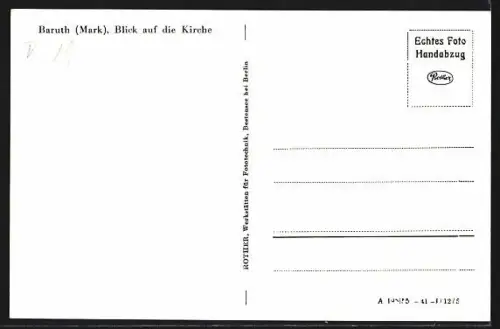AK Baruth /Mark, Blick auf die Kirche