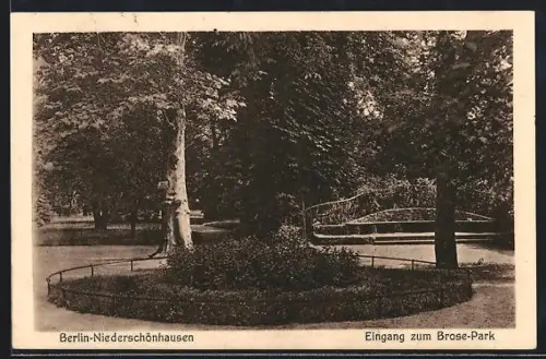AK Berlin-Niederschönhausen, Eingang zum Brose-Park