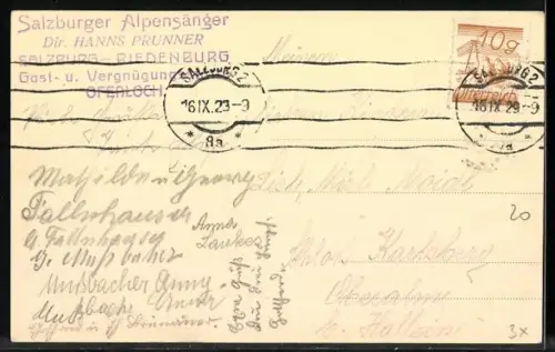 AK Salzburger Alpensänger in Trachten