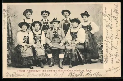 AK Tyroler Alpensänger und Schuhplattltänzer-Gesellschaft A. Bauer, Gruppenbild