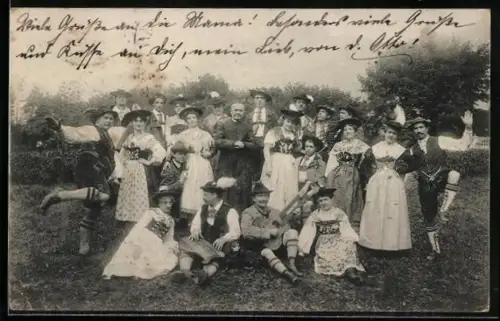 AK Bad Reichenhall, Bauerntheater Bad Reichenhall, Gruppenfoto