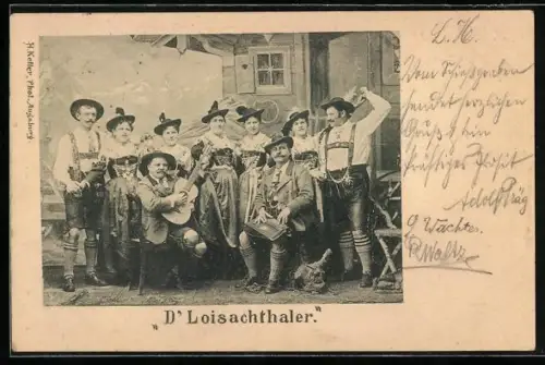 AK Gruppenfoto Trachtenkapelle D`Loisachthaler