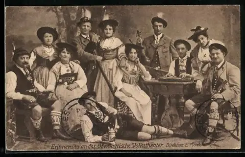 AK Oberbayrisches Volkstheater in Trachten und mit Instrumenten