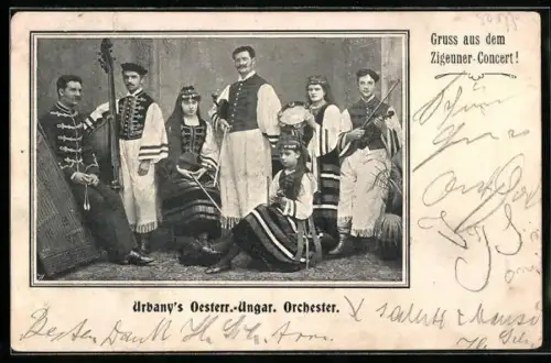 AK Urbany`s Österr.-Ungarisches Orchester, Zigeuner-Konzert, Trachtenkapelle