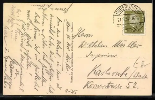 AK Fischer bei ihrem Boot auf dem Bodensee