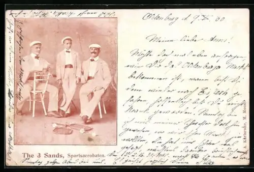 AK The three Sands, Sportsacrobaten