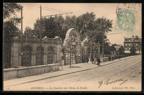AK Asnieres, Le Cimetiere des chienes, la facade, Eingang zum Hundefriedhof