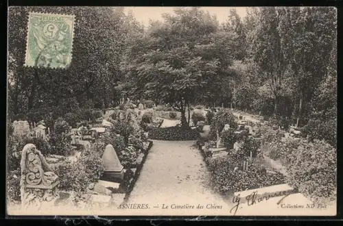 AK Asnières Le Cimetière des Chiens, Friedhof