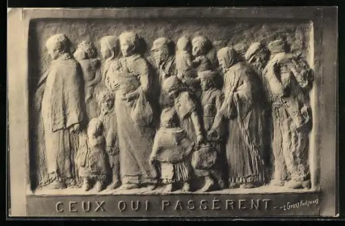 AK Flüchtlinge auf dem Weg, Ceux qui passérent