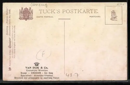 AK Paar im Wald tanzt den Gras-Walzer