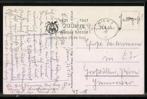 AK Wien, Ruderboot mit Blick zum Leopoldsberg