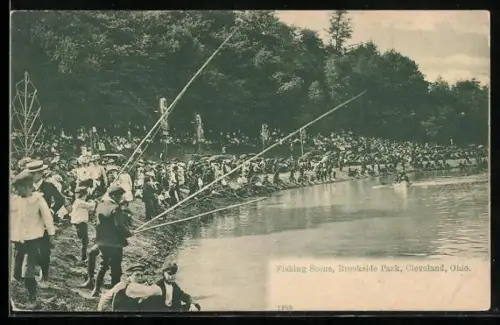 AK Cleveland, OH, Fishing Scene, Brookside