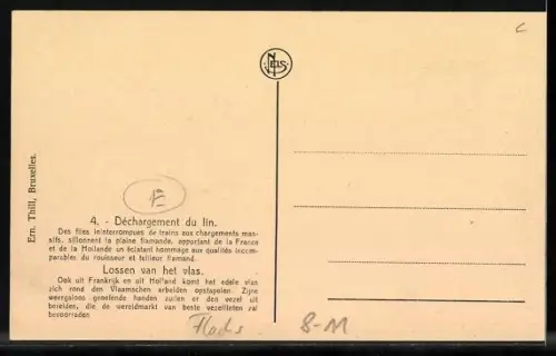 AK Flachs-Bündel auf einem Karren