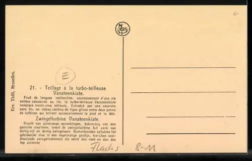 AK Männer in der Werkstatt bei der Verarbeitung von Flachs