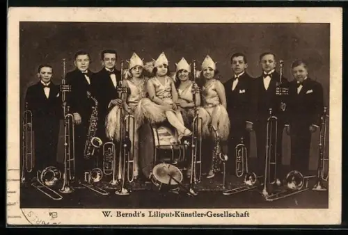 AK W. Berndt`s Liliput-Künstler-Gesellschaft, Liliputaner