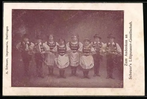 AK Scheurs Liliputaner-Gesellschaft in Trachten