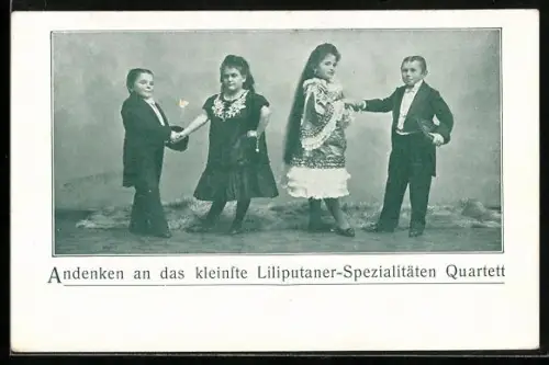 AK Das kleineste Liliputaner-Spezialitäten Quartett