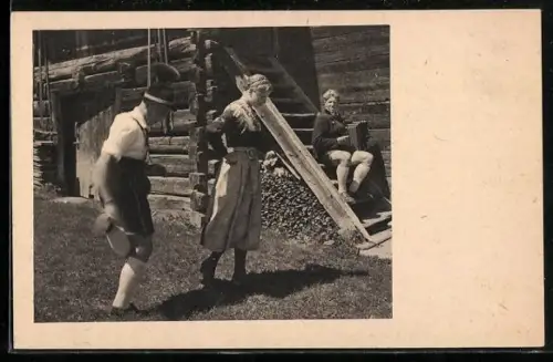 AK Paar beim Steirertanz