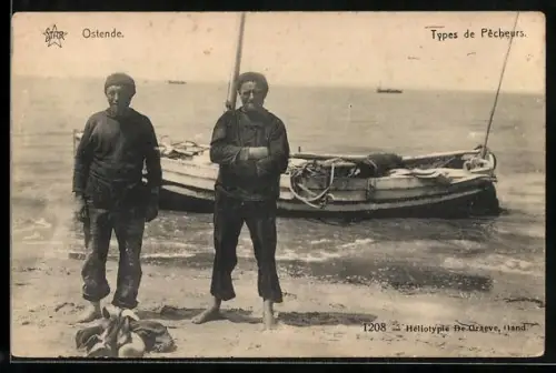 AK Ostende, Zwei Fischer vor ihrem Boot