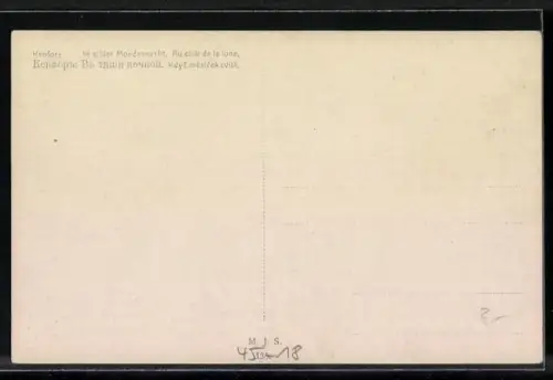 Künstler-AK Kenfor: Frau in einem Ruderboot in stiller Mondnacht