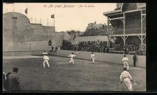 AK Pays Basque, Jeu de pelote, Männer beim Pelota