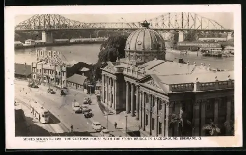 AK Brisbane /Q., The Customs House, Strassenbahn