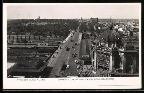 AK Melbourne, Flinders Street Station & St. Kilda Road, Strassenbahn