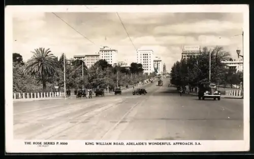 AK Adelaide, King William Road, Strassenbahn