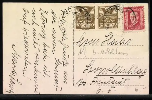 AK Feldsberg /Südmähren, Rampersdorfer Allee mit Kirche