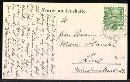 AK Bisenz, Panorama mit Kirche