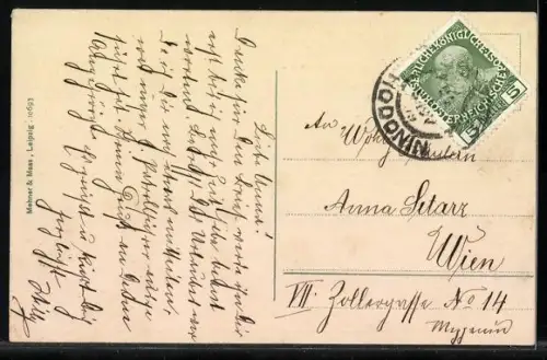 AK Göding / Hodonin, Ortsansicht mit Strassen- und Brückenpartie, Soldaten