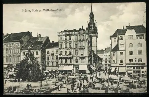 AK Brünn / Brno, Marktszene auf dem Kaiser-Wilhelm-Platz