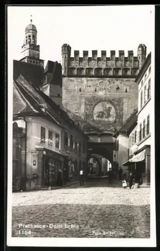 AK Prachatitz, Blick auf unteres Tor