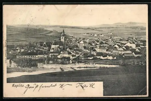 AK Kaplitz, Panorama mit Kirche