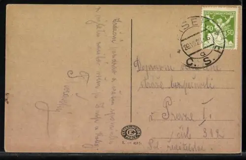 AK Písek, Uferpartie mit Schloss