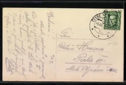 AK Ces. Budejovice, Brücke mit Strassenbahn