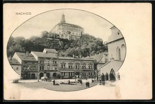 AK Nachod, Blick zum Hotel