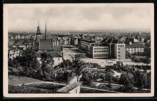 AK Pardubice, Ortsansicht aus der Vogelschau
