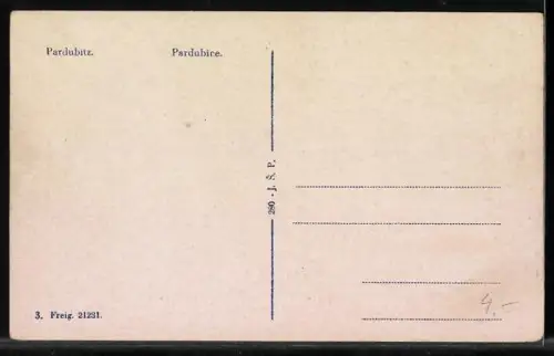 AK Pardubice, Ortsansicht aus der Vogelschau