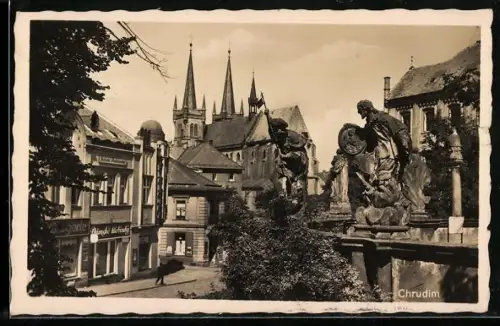 AK Chrudim, Drogerie, Partie im Ort