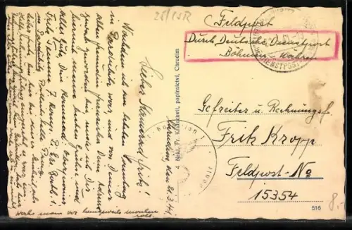 AK Chrudim, Drogerie, Partie im Ort