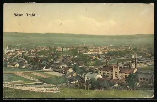 AK Böhm. Trübau, Ortsansicht aus der Vogelschau