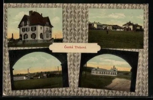 AK Ceská Trebová, Teilansicht, Villa, Ortspartie