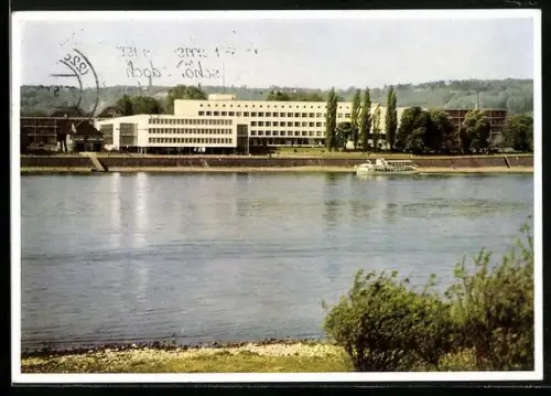 AK Bonn, Rheinansicht mit Bundeshaus