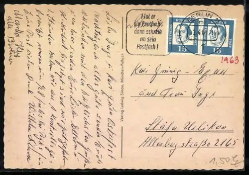 AK Berlin, Kurfürstendamm, Gedächtniskirche, Schimmelpfeng-Haus und Bahnhof Zoo