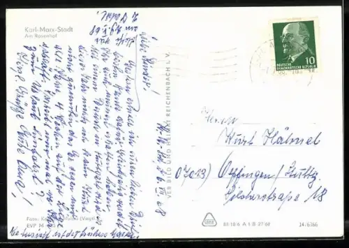 AK Karl-Marx-Stadt, Am Rosenhof nebst Bilderkabine