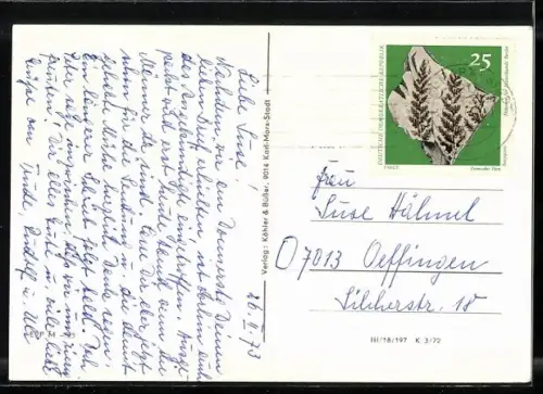 AK Karl-Marx-Stadt, Bären-Brunnen in der Wilhelm-Pieck-Strasse, Karl-Marx-Allee, Rosenhof