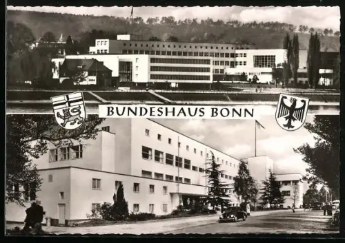 AK Bonn, Bundeshauses mit Passanten